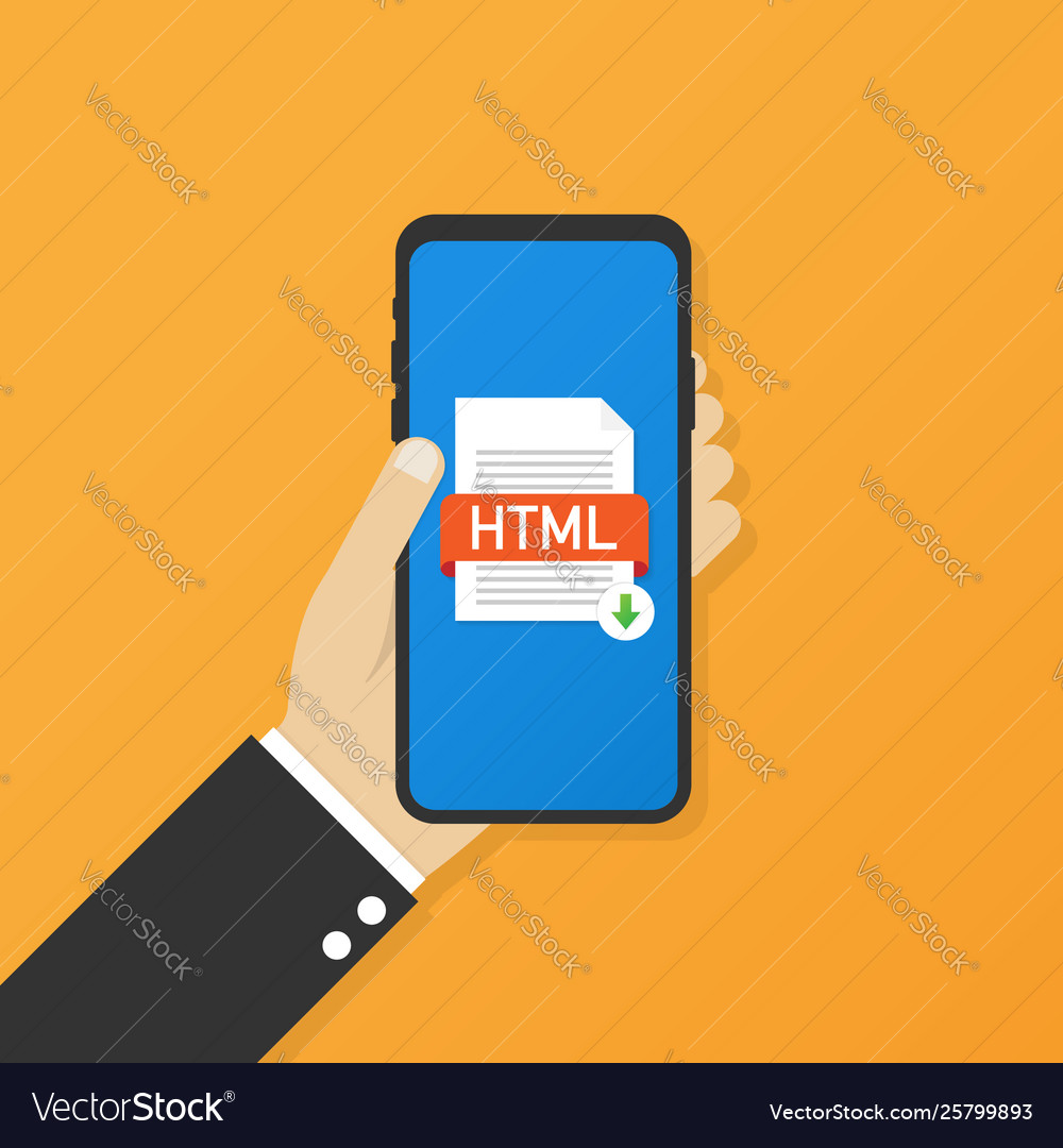 Download html button on smartphone screen