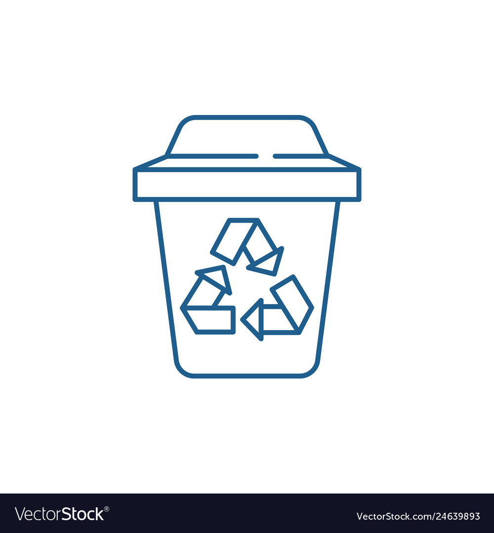 Garbage sorting line icon concept