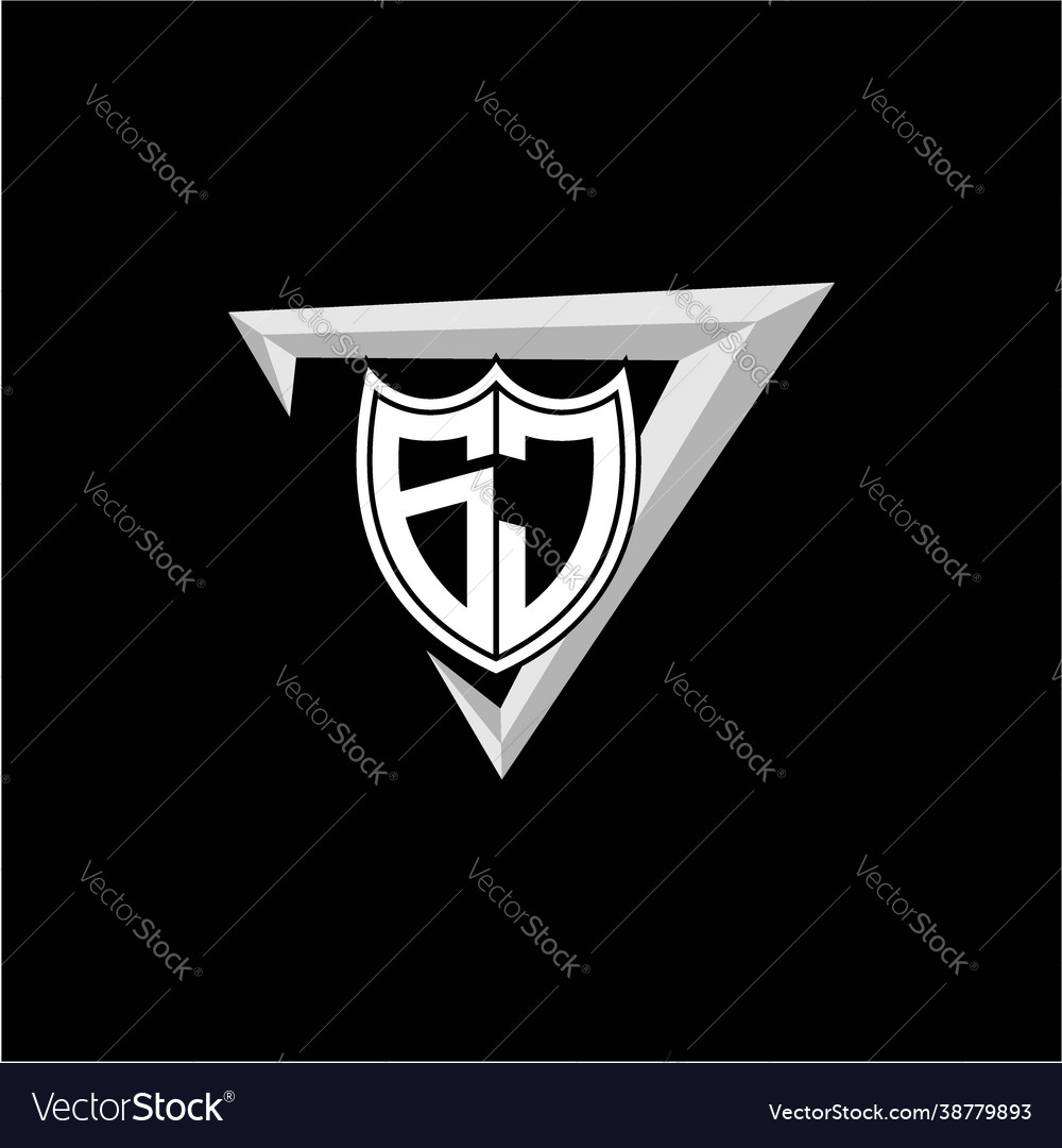 Initial letter g j shield shape with triangular Vector Image Initial letter g j shield shape with triangular