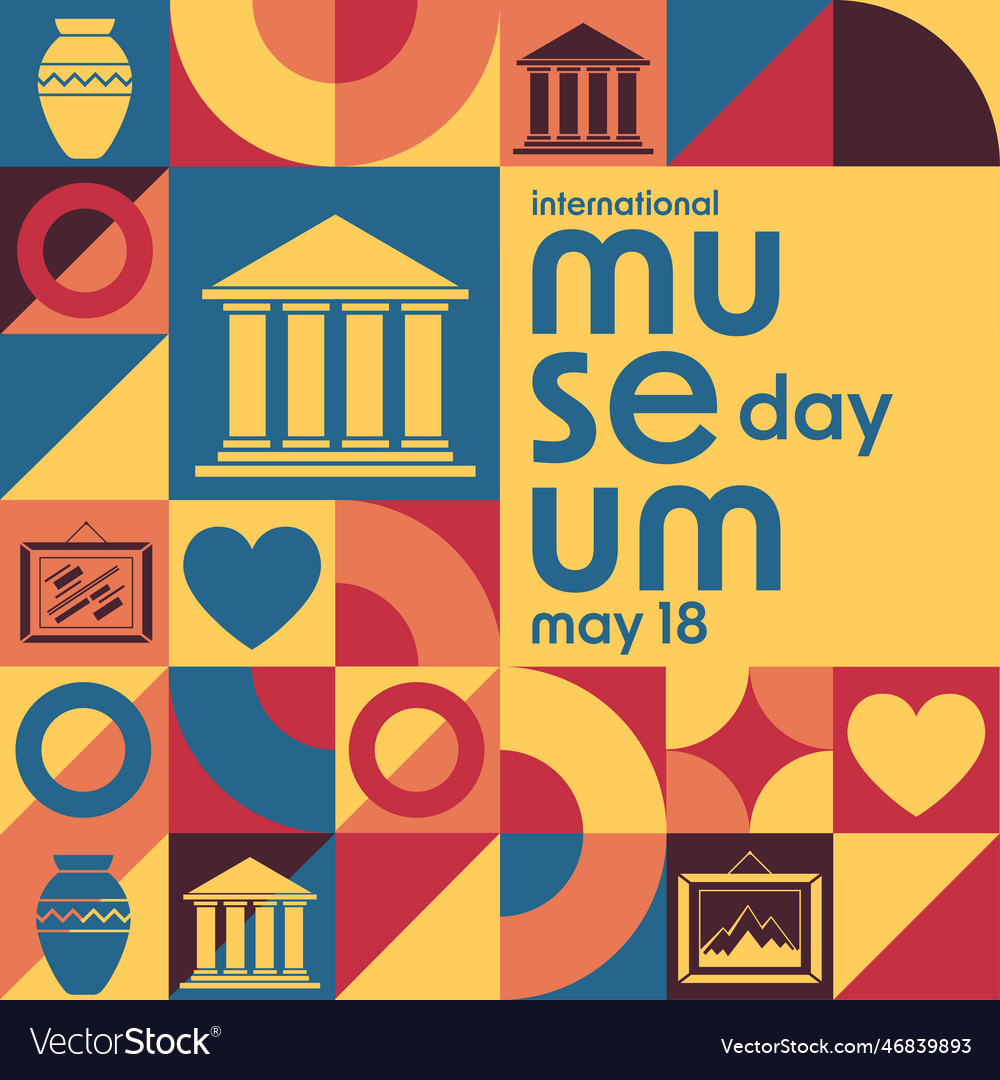 International museum day may 18 holiday concept vector image International museum day may 18 holiday concept