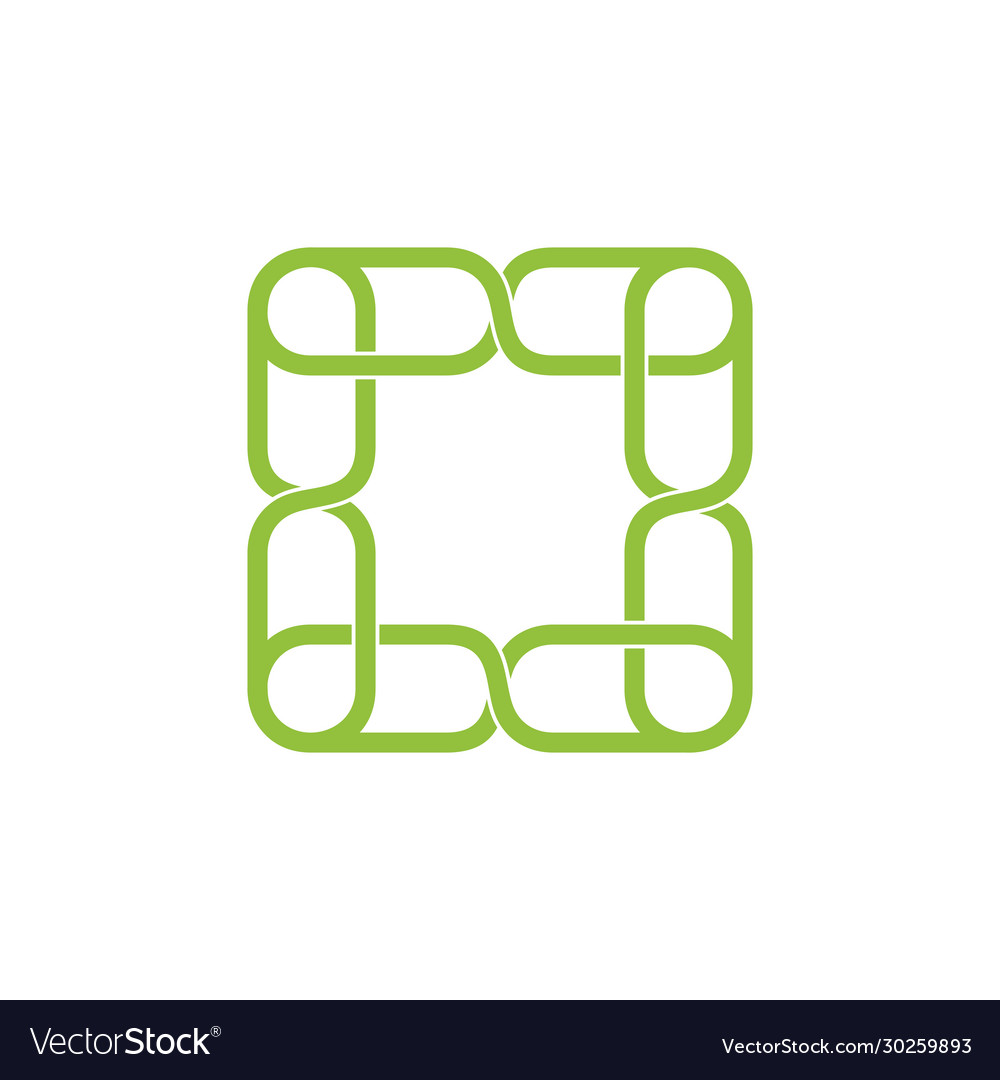 Linked chain square logo Royalty Free Vector Image