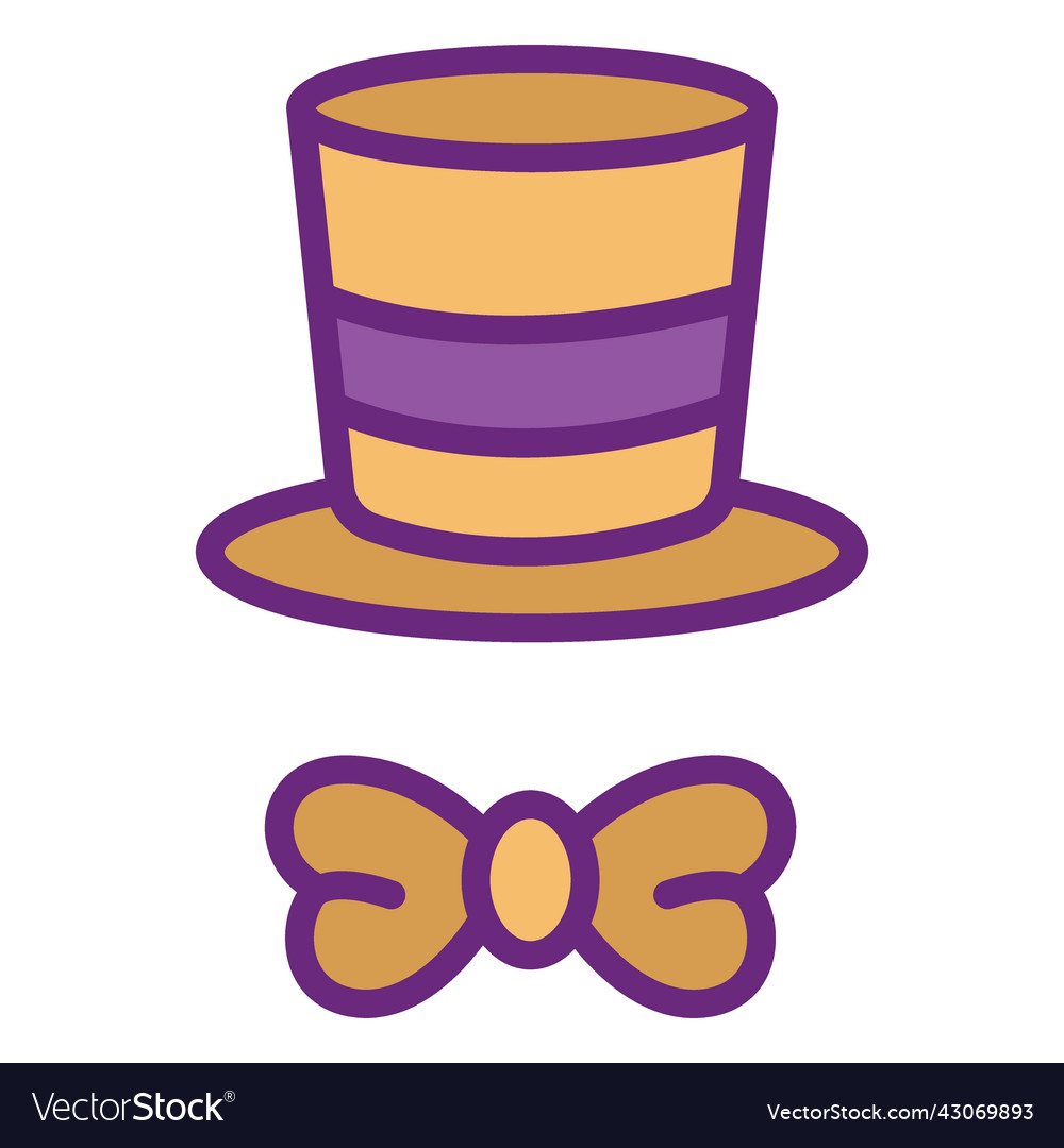 Magician hat bow colored