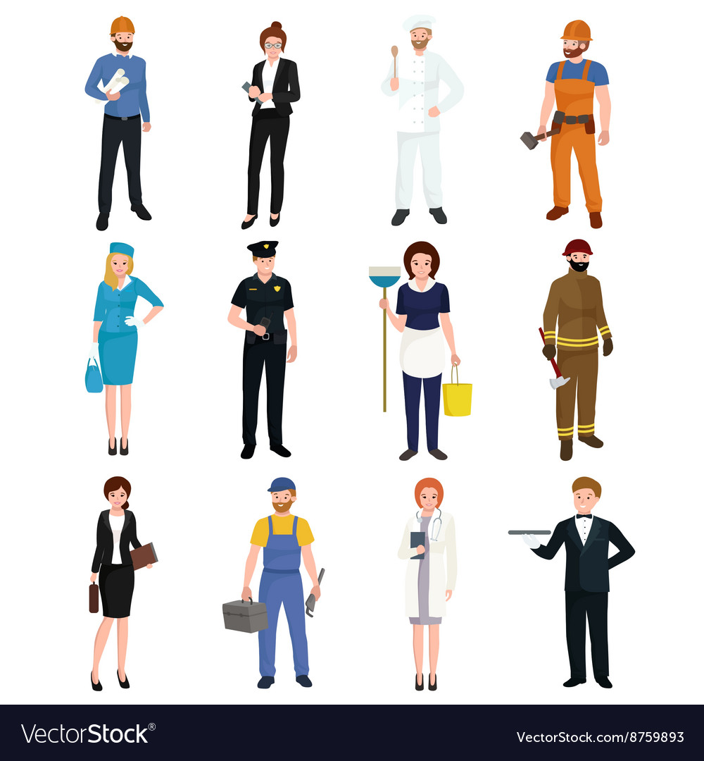 People different profession Man and woman Vector Image