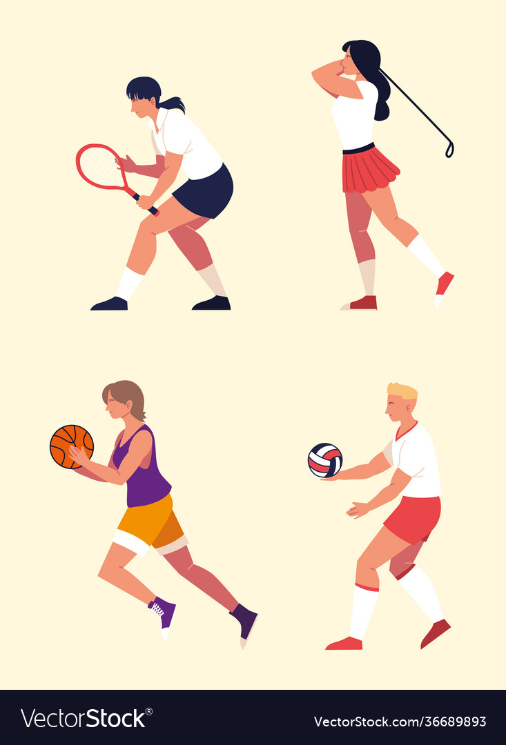 People practicing sports Royalty Free Vector Image