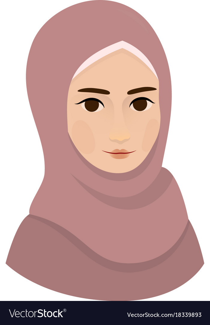 Portrait Of Muslim Beautiful Girl Woman In Hijab Vector Image