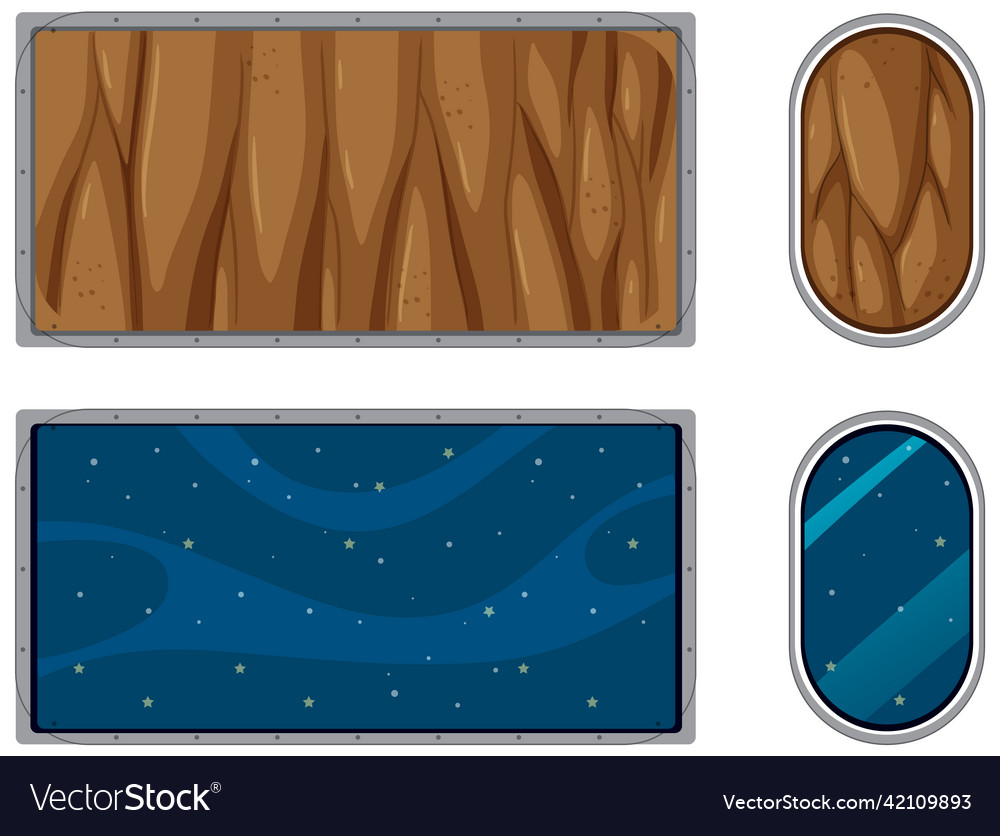 Rectangle and capsule shape with galaxy pattern Vector Image Rectangle and capsule shape with galaxy pattern