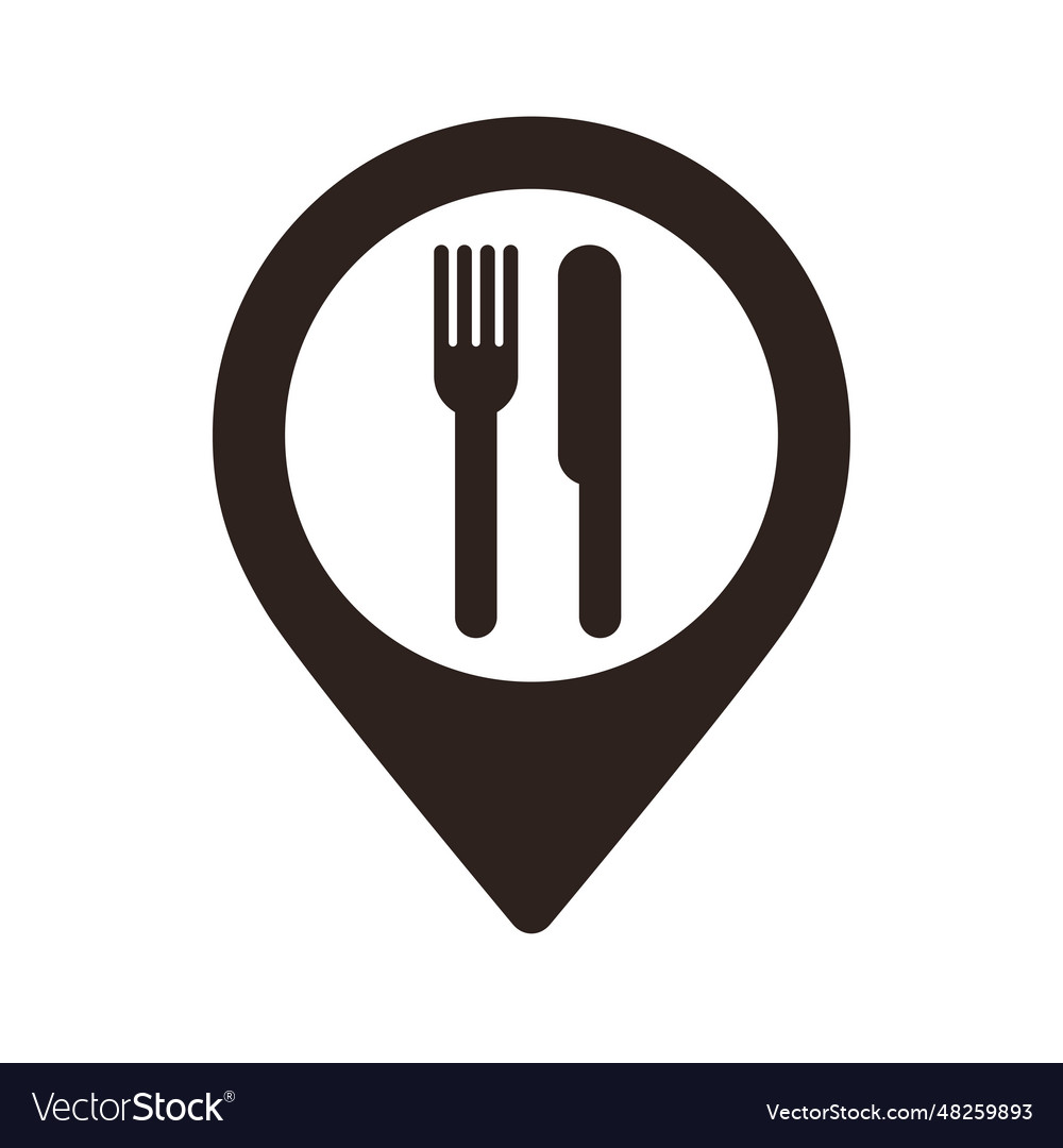 Restaurant map pin restaurant location pin gps Vector Image