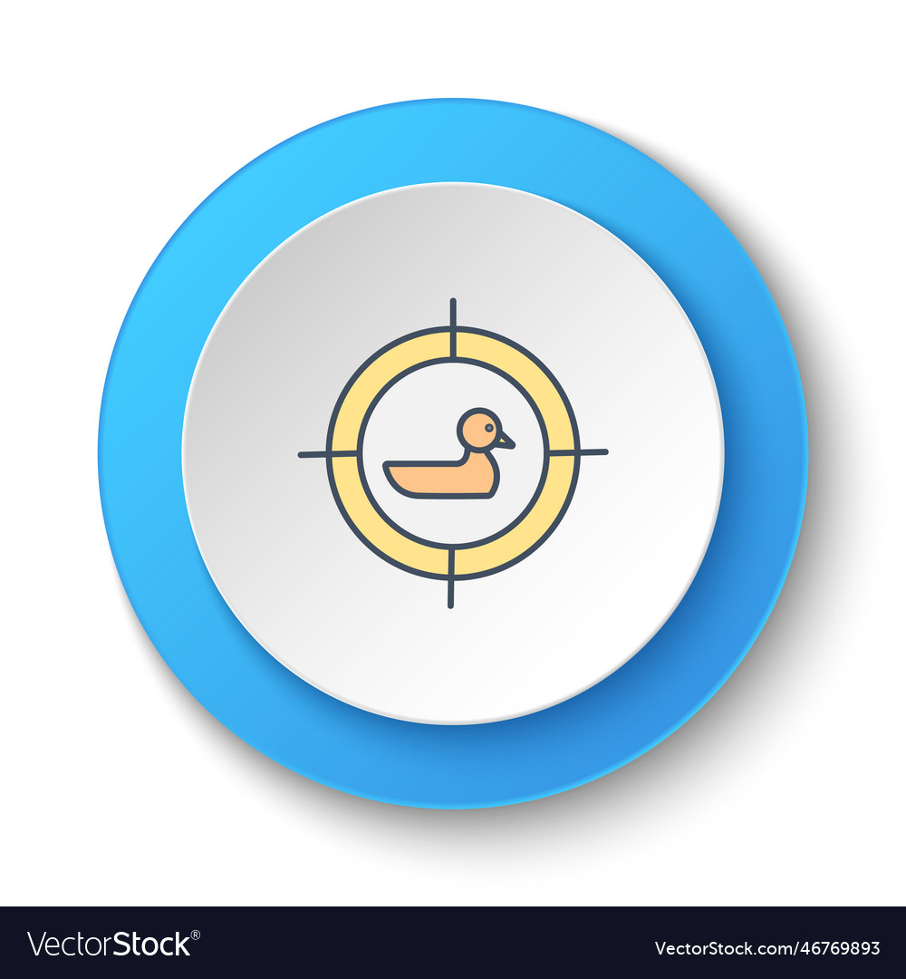 Round button for web icon target duck shooting vector image Round button for web icon target duck shooting