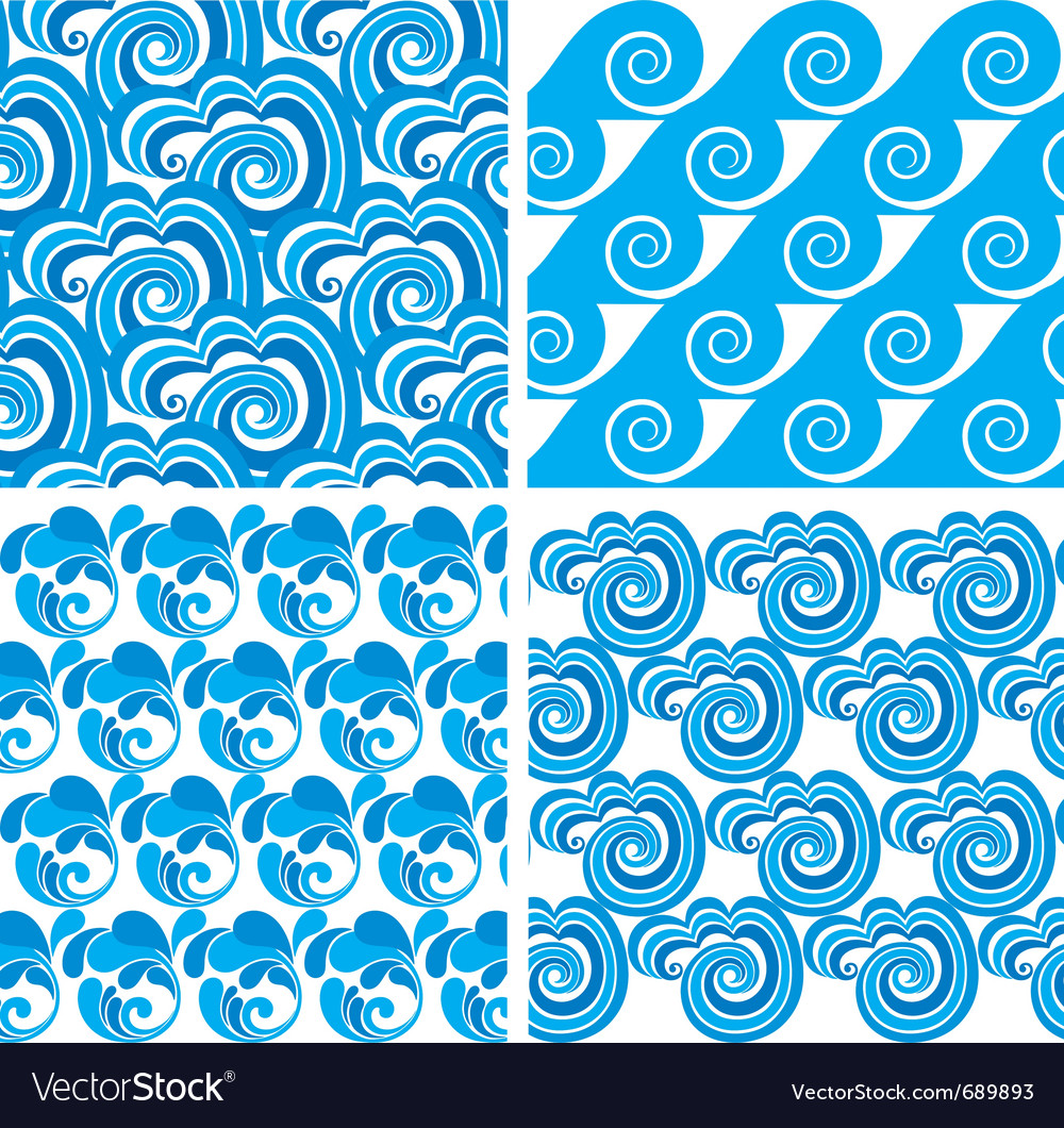 Seamless pattern with waves