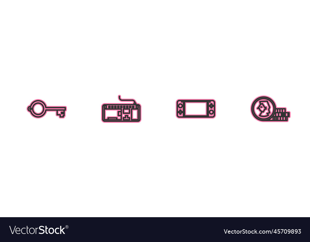 Set line ancient key for game portable video