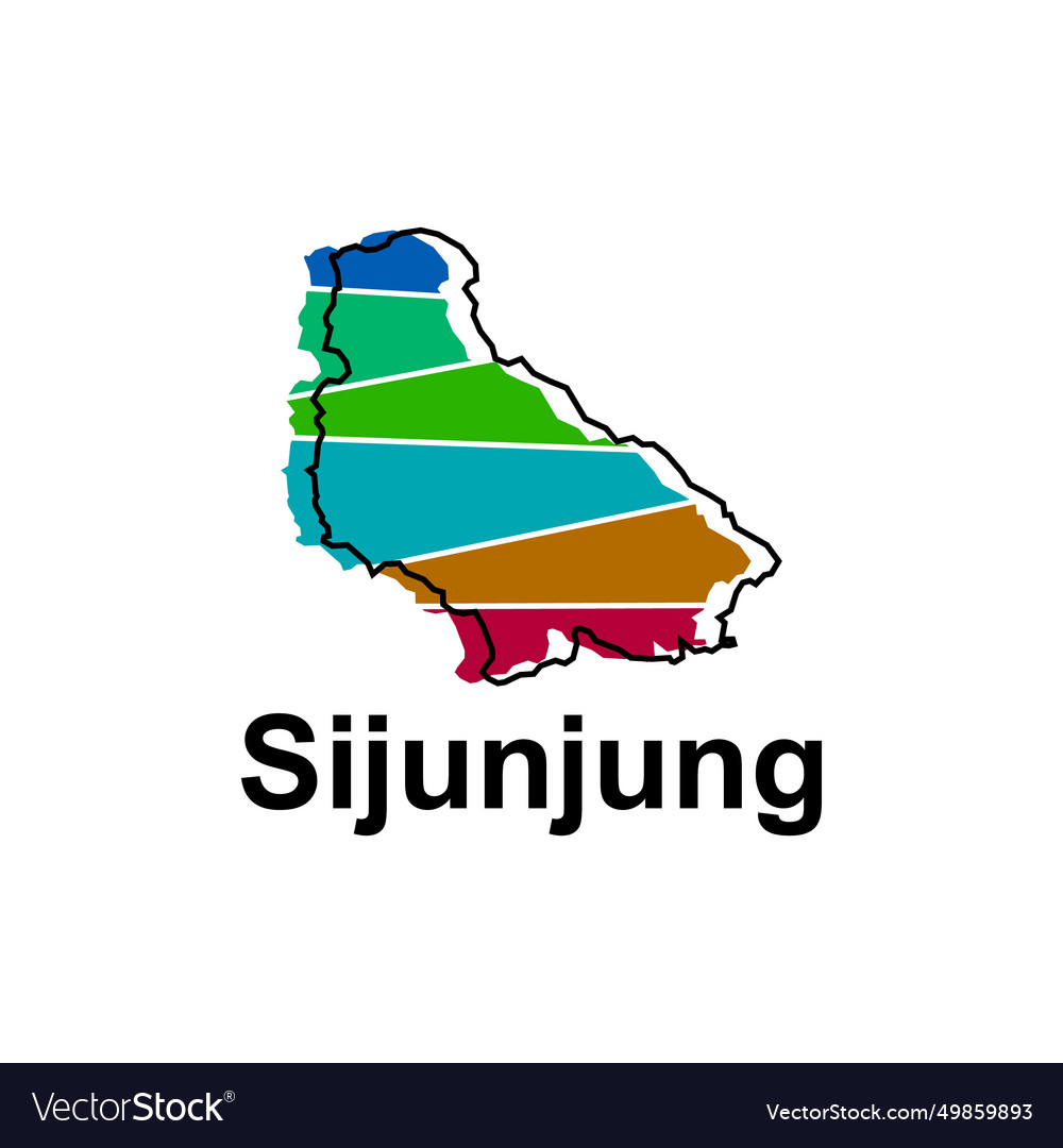 Sijunjung map of indonesia country colorful