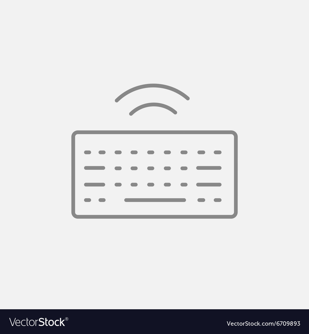 Wireless keyboard line icon
