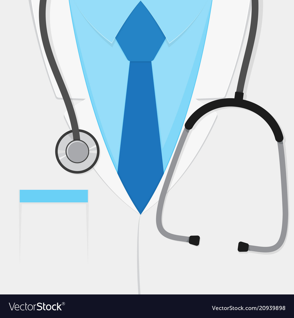 A doctors suit or lab coat with stethoscope Vector Image
