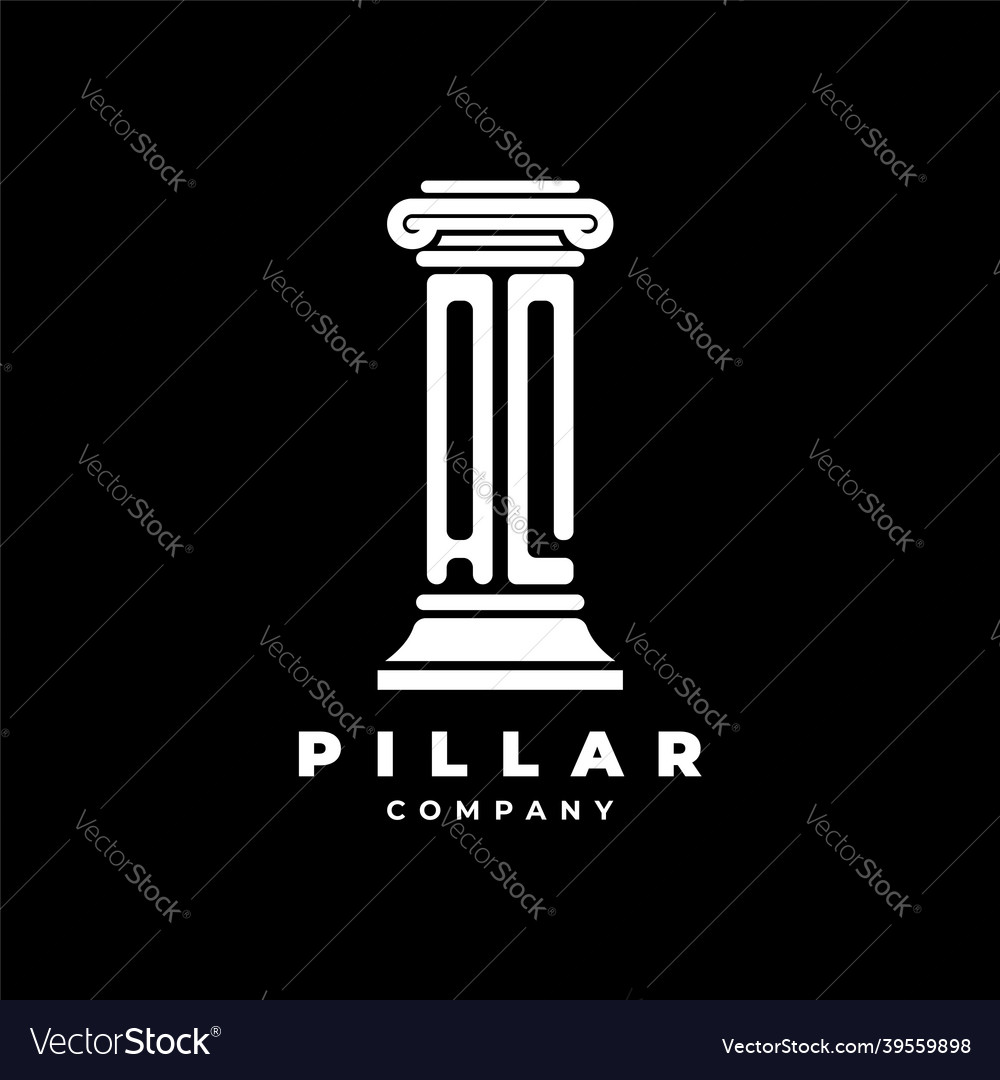 Aq monogram pillar shape style