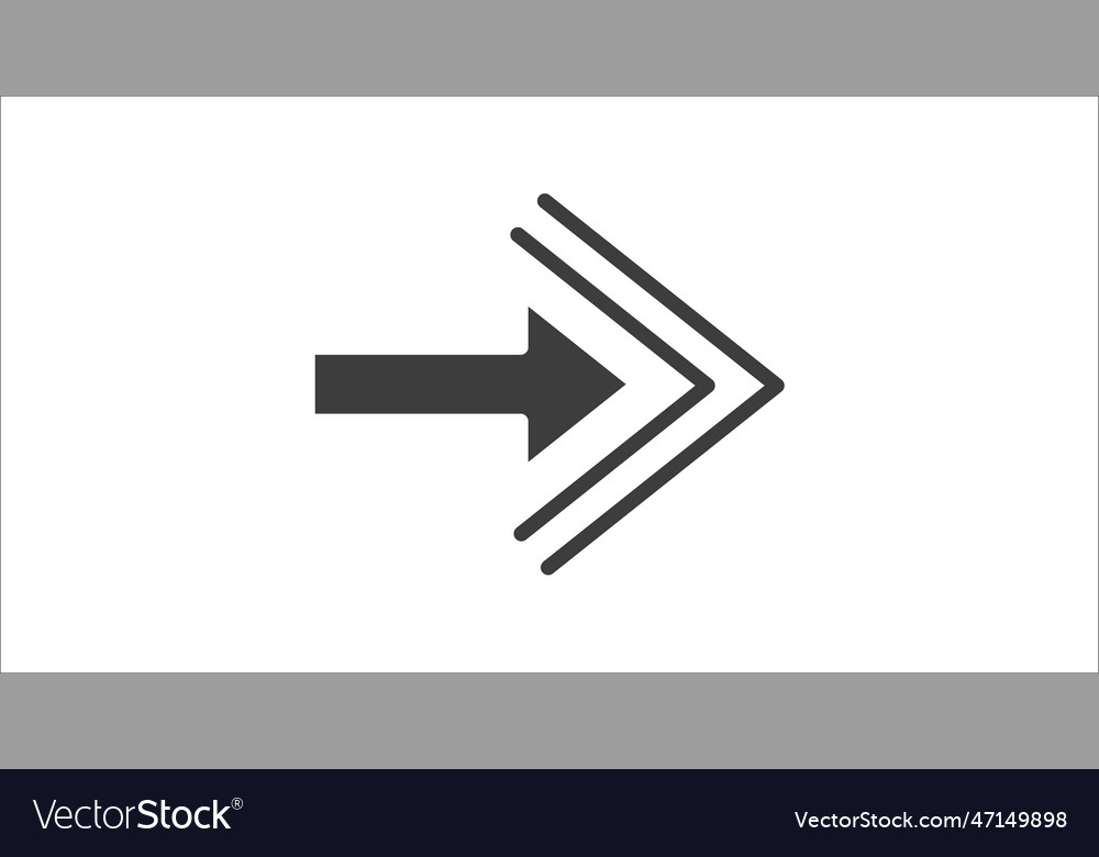 Arrow Pointing Right Icon Filled Pointing Vector Image