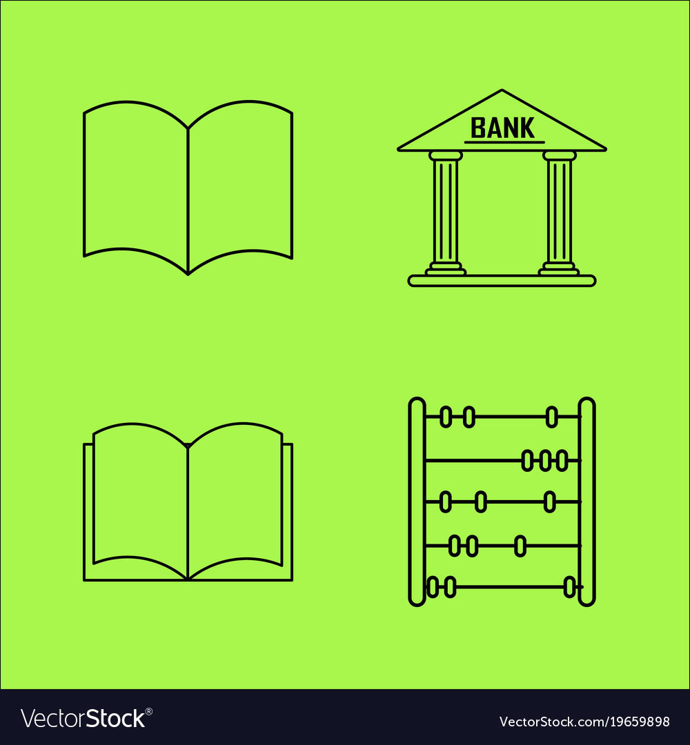 Basic content simple linear outline icon set