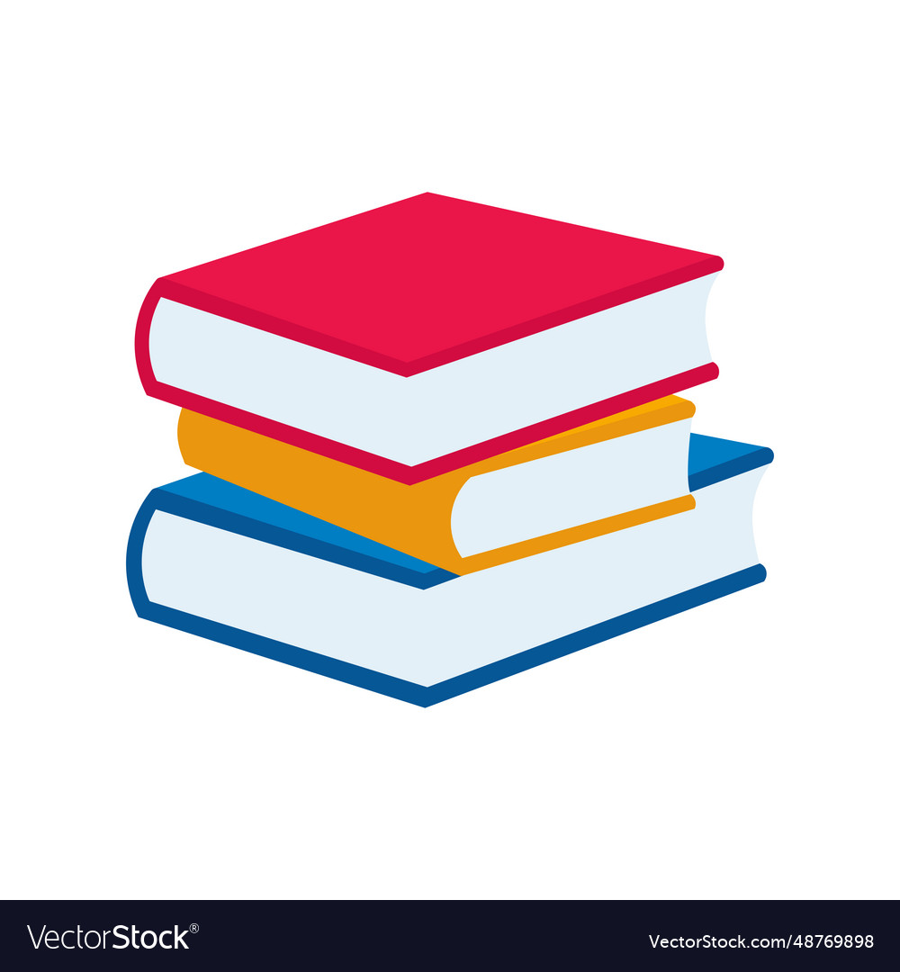 Book stack icon design of books Royalty Free Vector Image