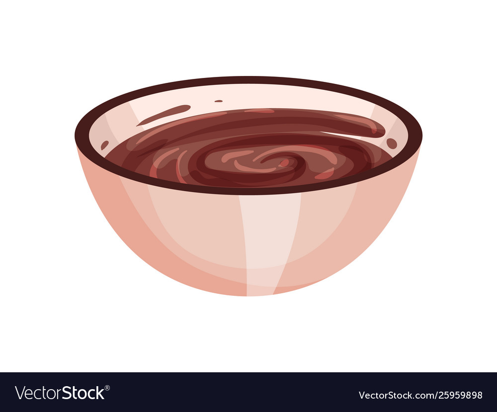 Bowl with chocolate spread vector image Bowl with chocolate spread