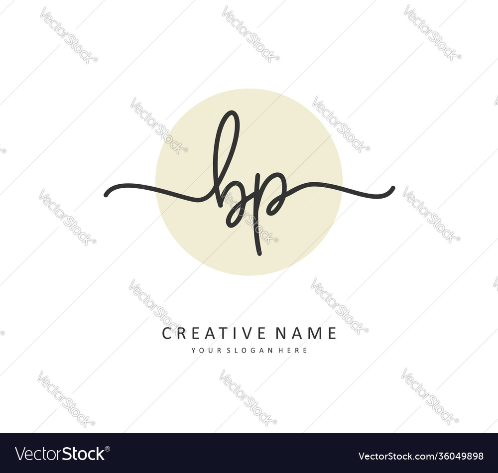 Bp initial letter handwriting and signature logo Vector Image