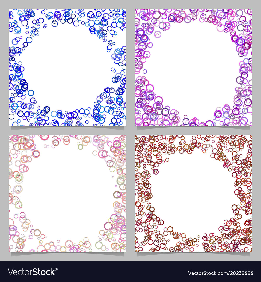 Colored round border background design set