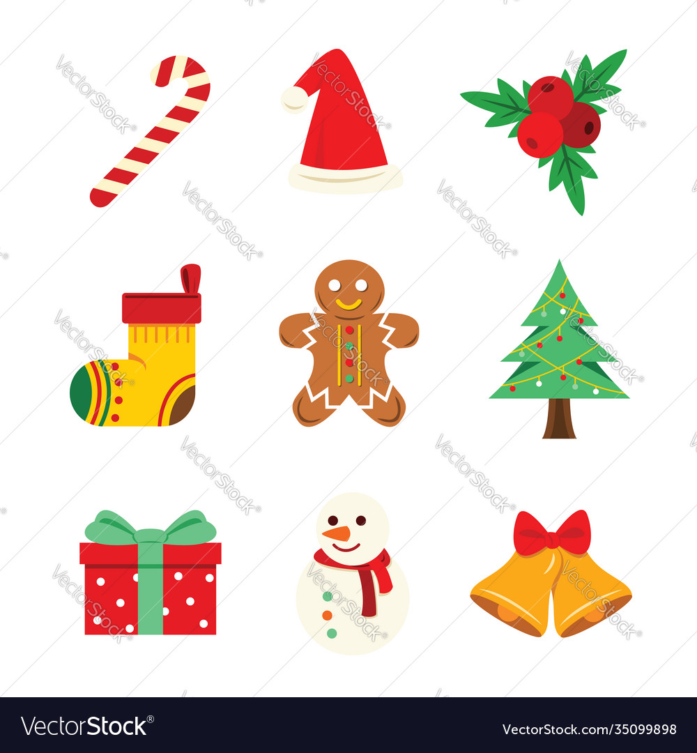 Night elements for christmas decoration Royalty Free Vector