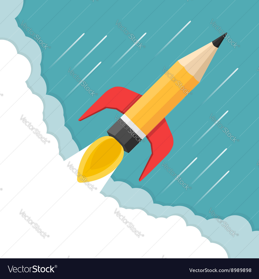Pencil - rocket Royalty Free Vector Image - VectorStock