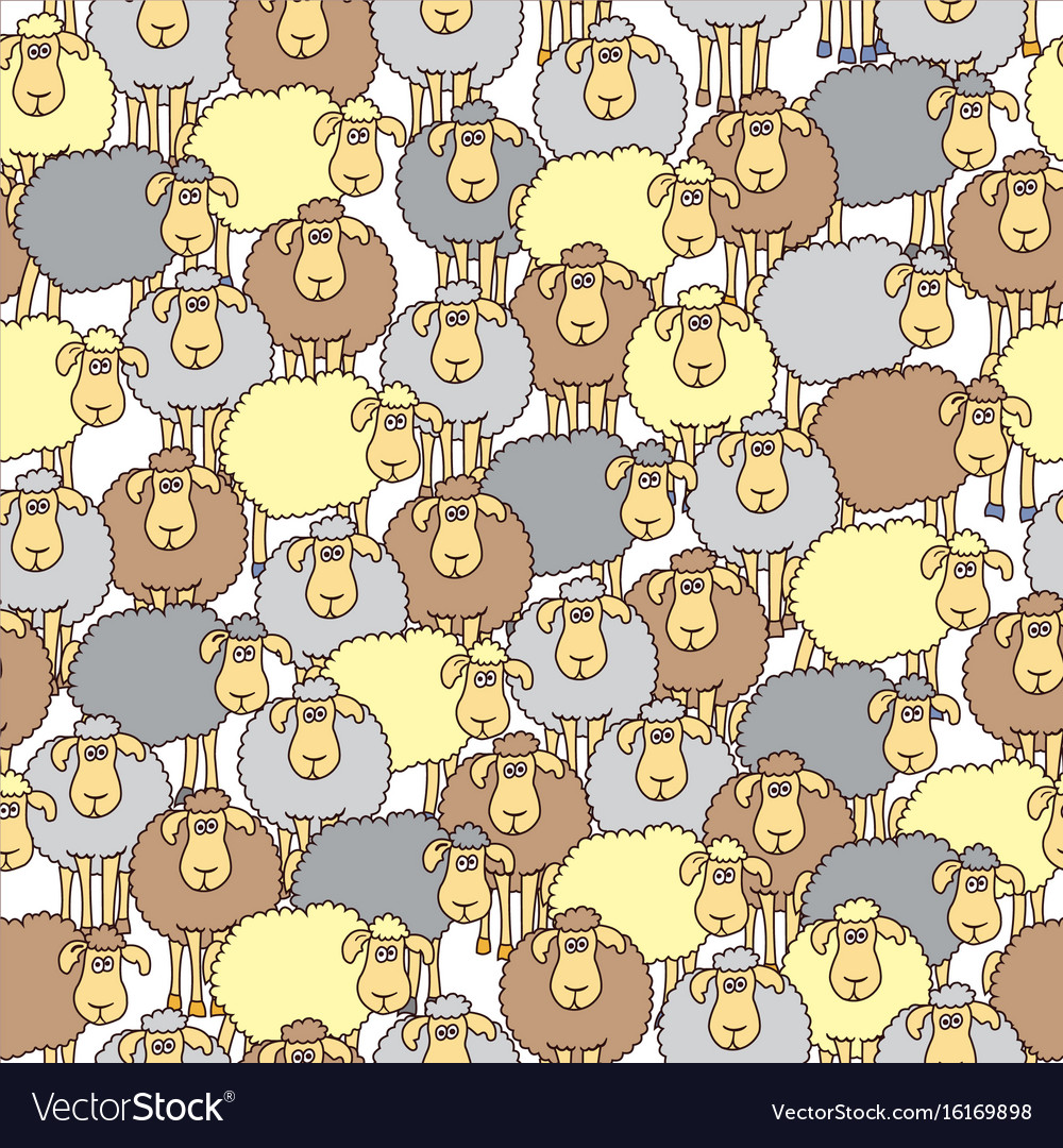 Seamless pattern with sheep