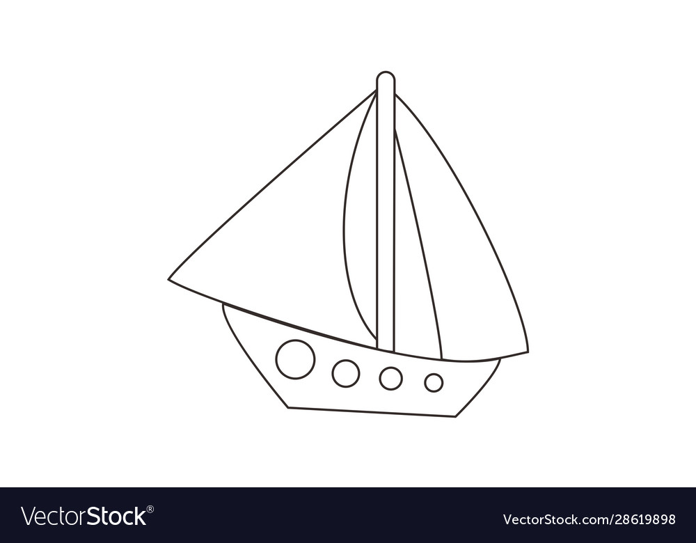 Ship Coloring Book Transportation To Educate Kids Vector Image