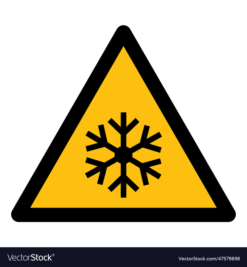 Triangle warning sign with snowflake symbol