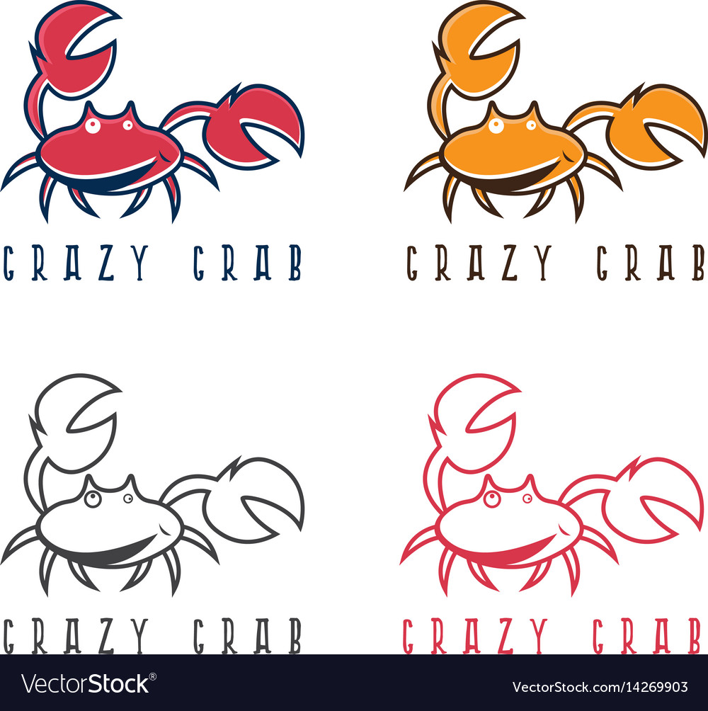 Abstract icon design template of crazy crab