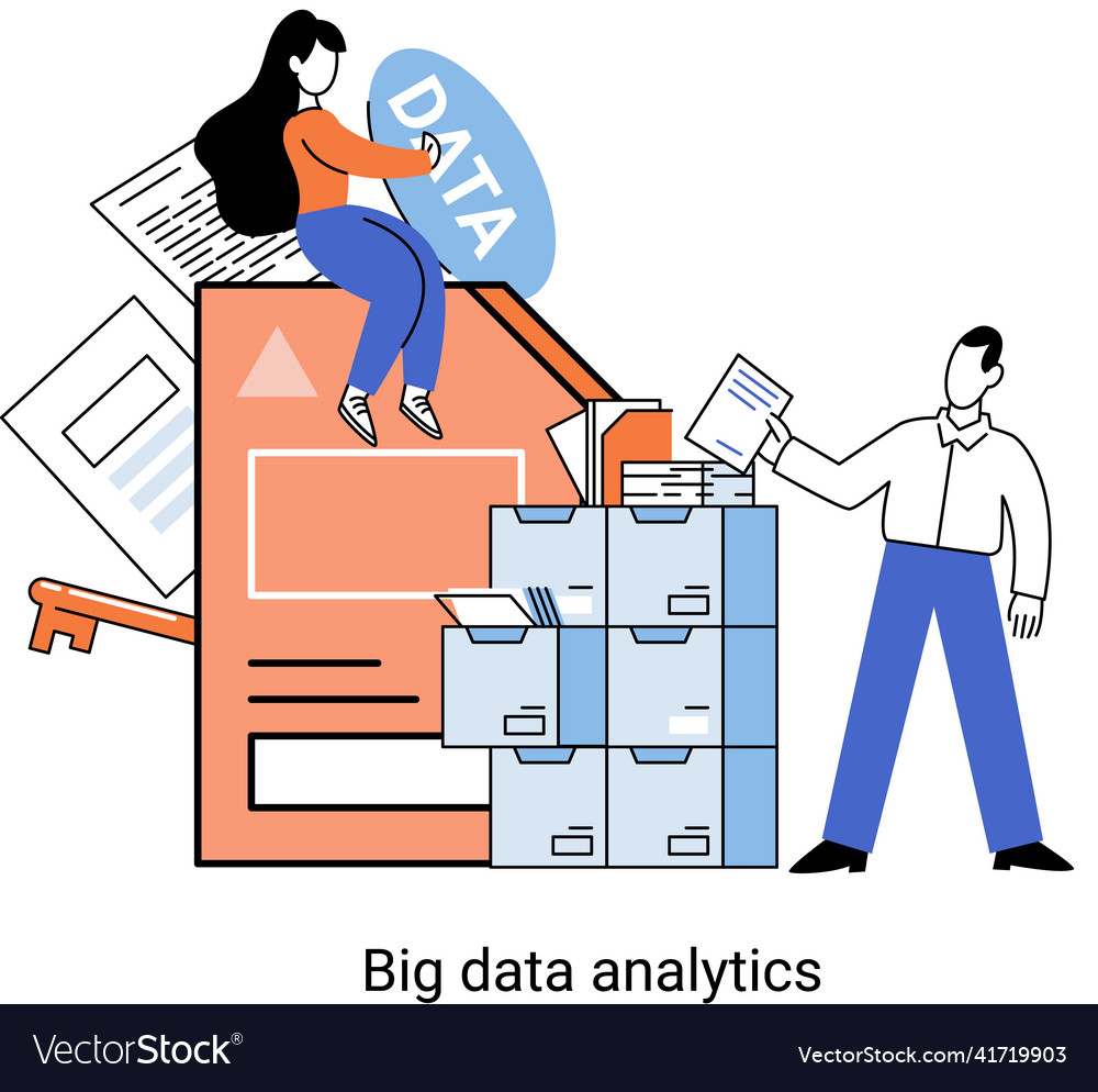 Große Datenanalyse Prozess der Analyse von Komplex vector image Große Datenanalyse Prozess der Analyse von Komplex