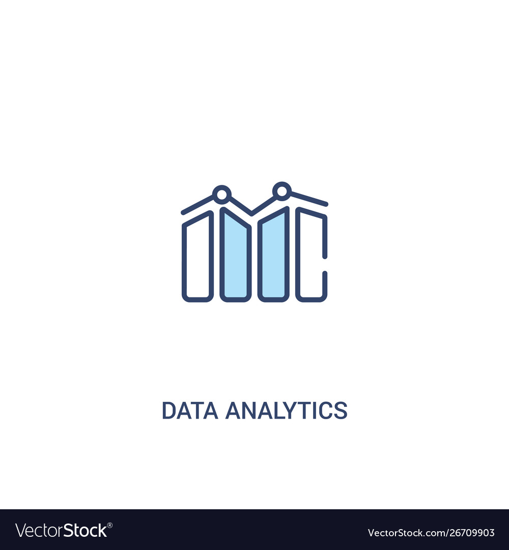 Data analytics concept 2 colored icon simple line