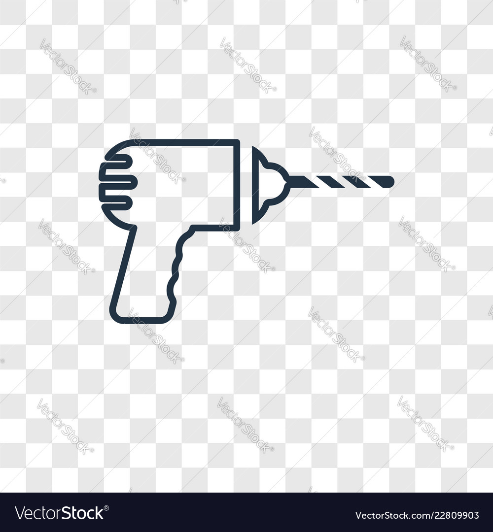 Drill concept linear icon isolated on transparent Vector Image Drill concept linear icon isolated on transparent