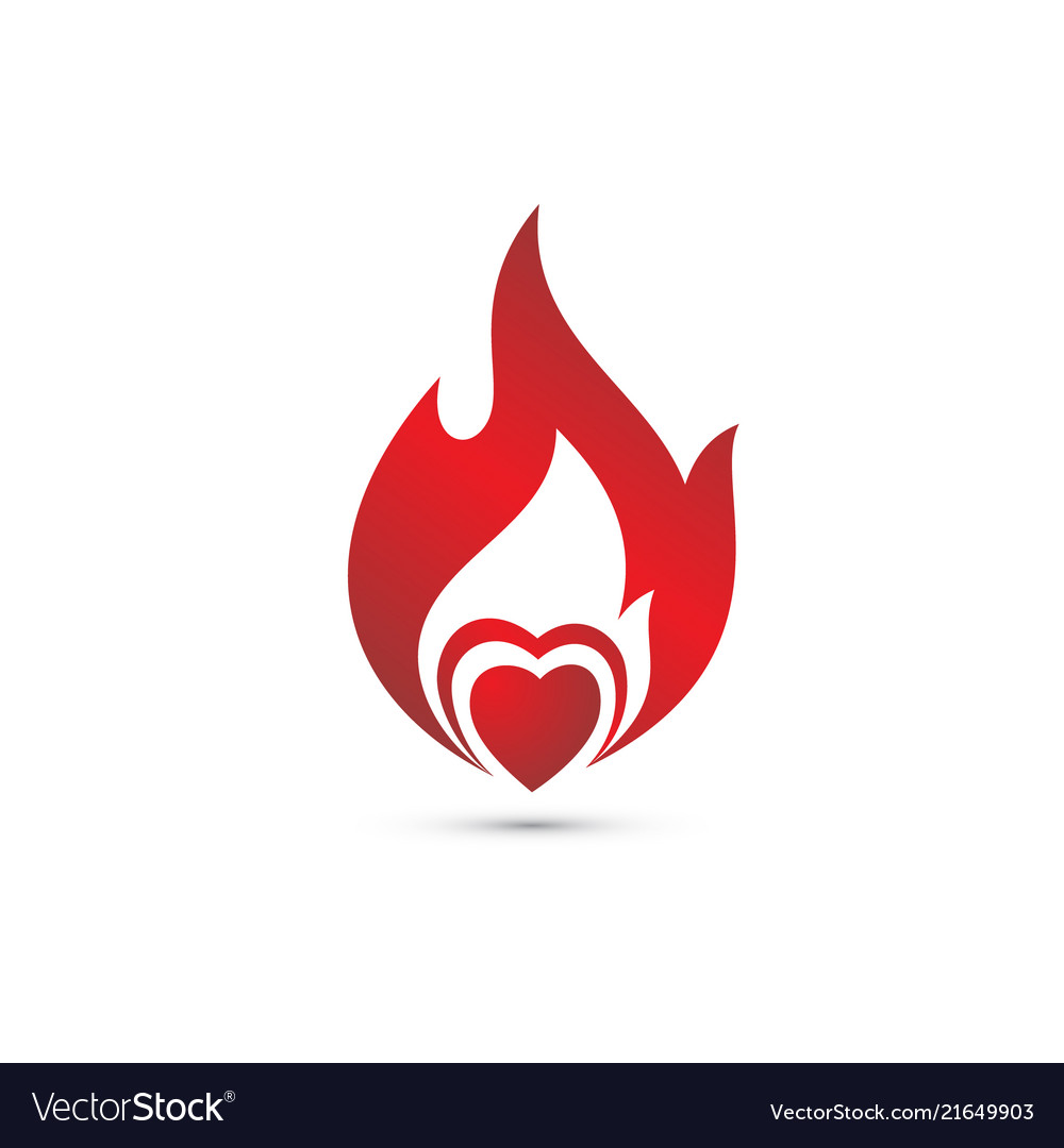 Flame heart Royalty Free Vector Image - VectorStock