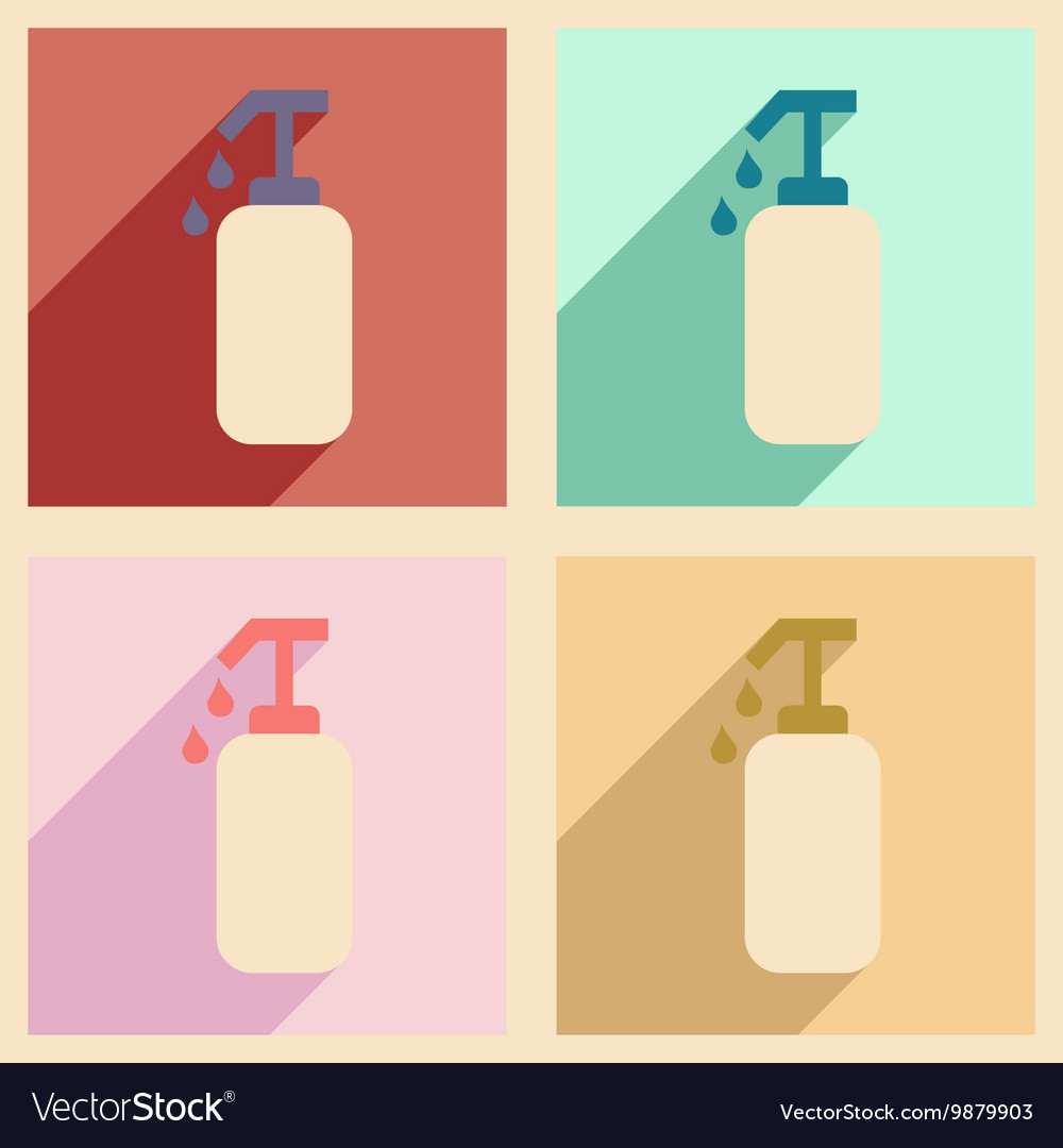 Flat with shadow concept and mobile application