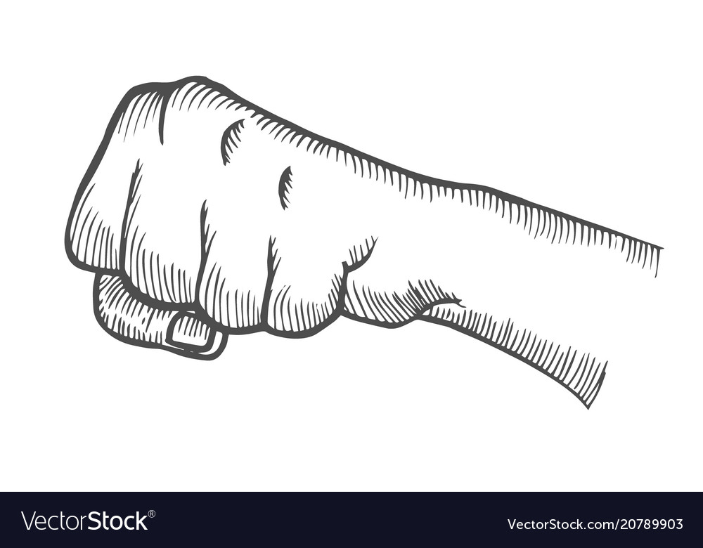 Hand gesture fist Royalty Free Vector Image - VectorStock