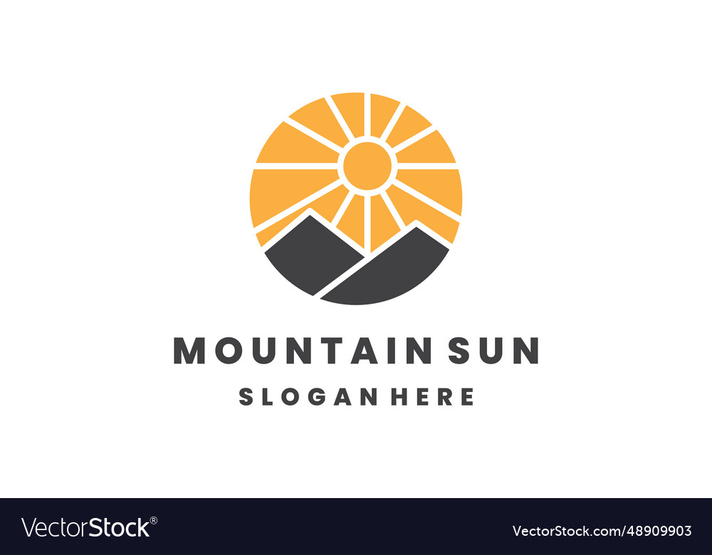 Mountain sun Royalty Free Vector Image - VectorStock