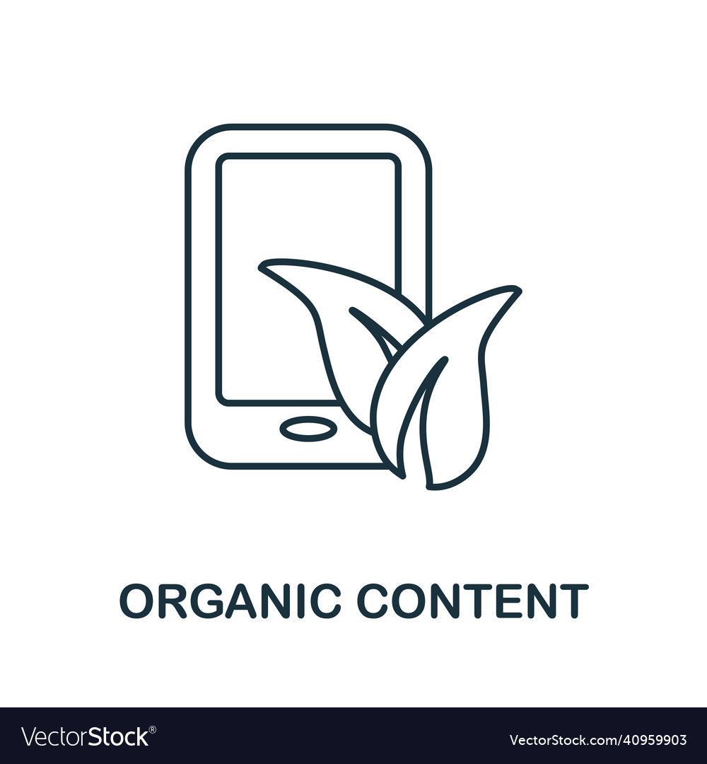 Organic content icon line element from vector image Organic content icon line element from