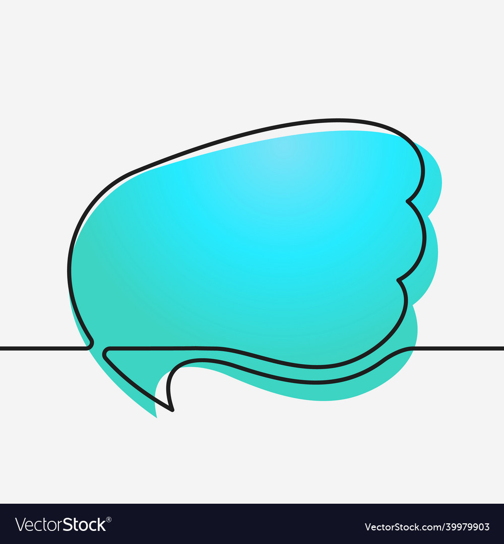 Speech bubble flow liquid shape continuous line vector image Speech bubble flow liquid shape continuous line