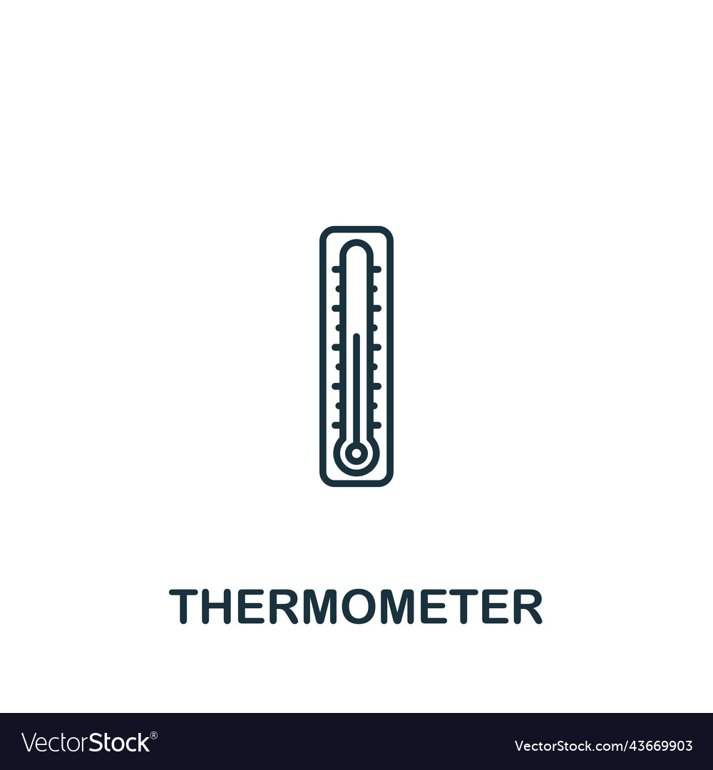 Thermometer icon line simple measuring Vector Image Thermometer icon line simple measuring