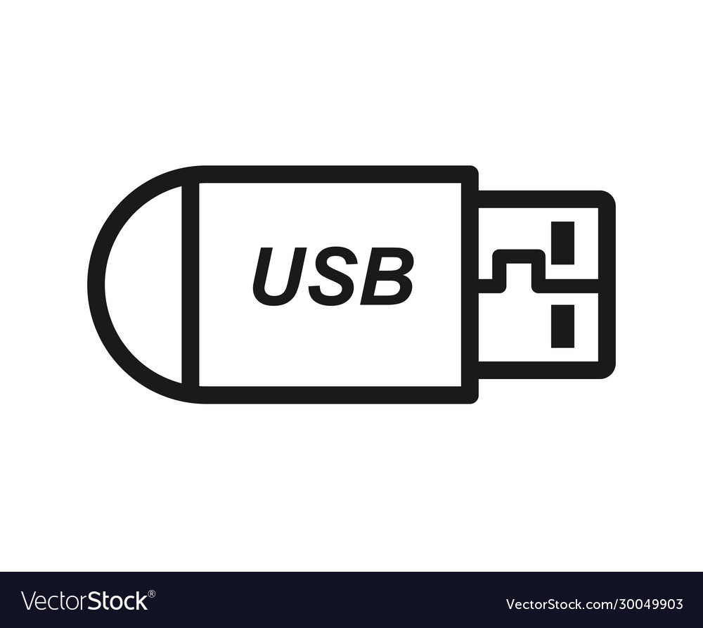 Usb flash drive empty outline simple design Vector Image Usb flash drive empty outline simple design