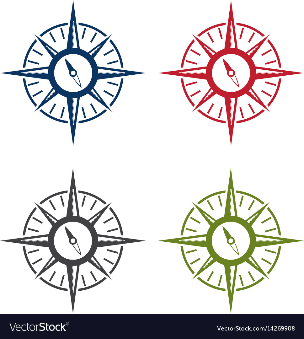 Abstract icon design template of compass set