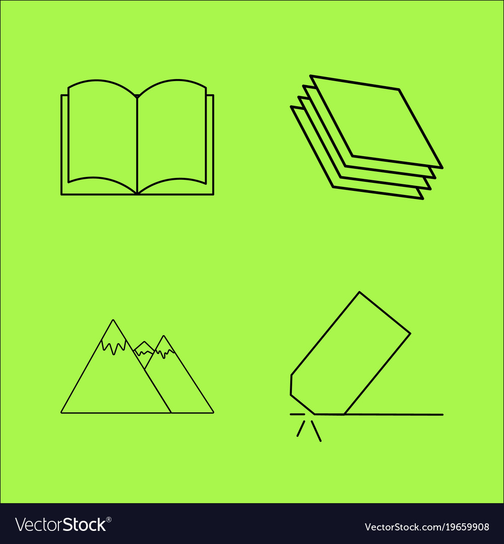 Basic content simple linear outline icon set
