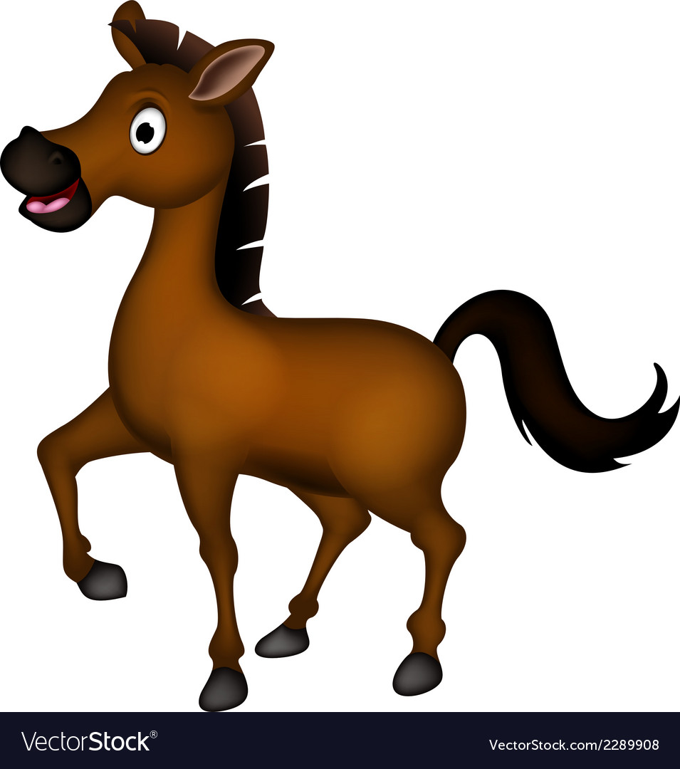 Cute brown horse cartoon