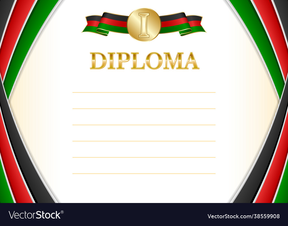 Horizontal frame and border with kenya flag