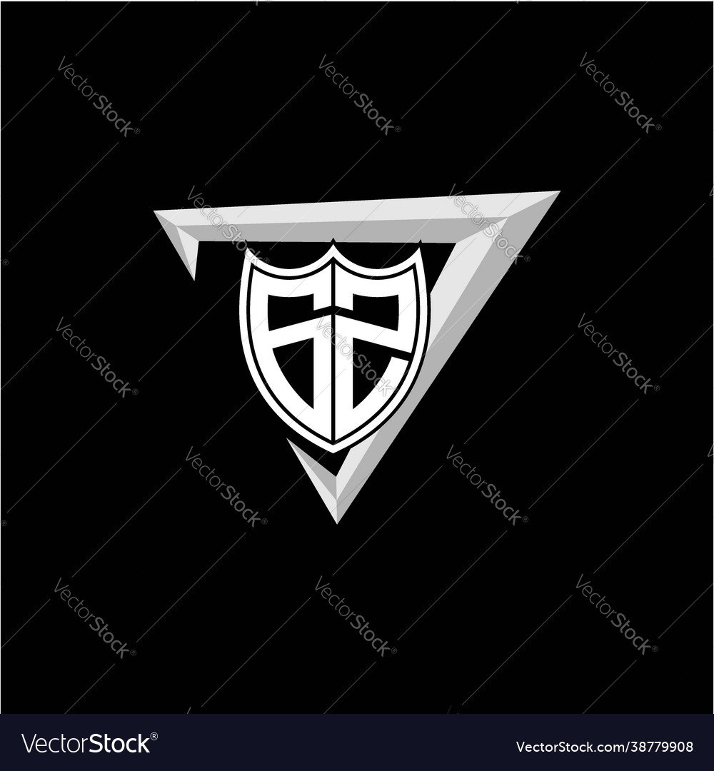 Initial letter g z shield shape with triangular