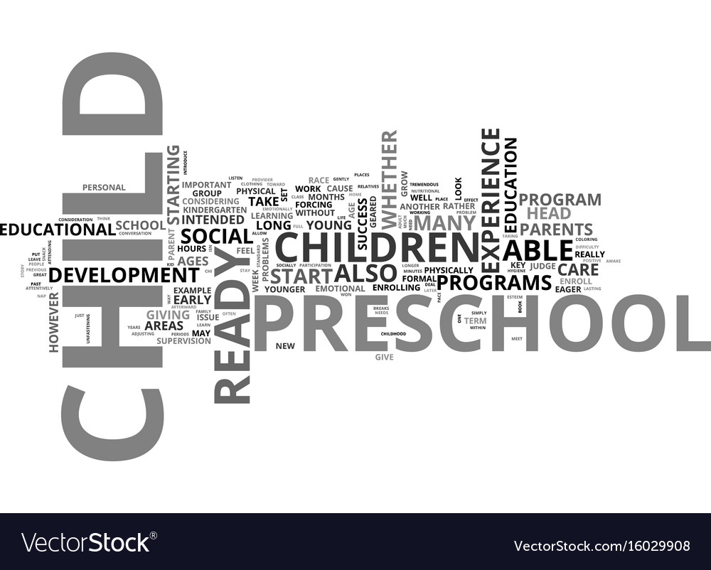 Is your child ready for preschool text background Vector Image