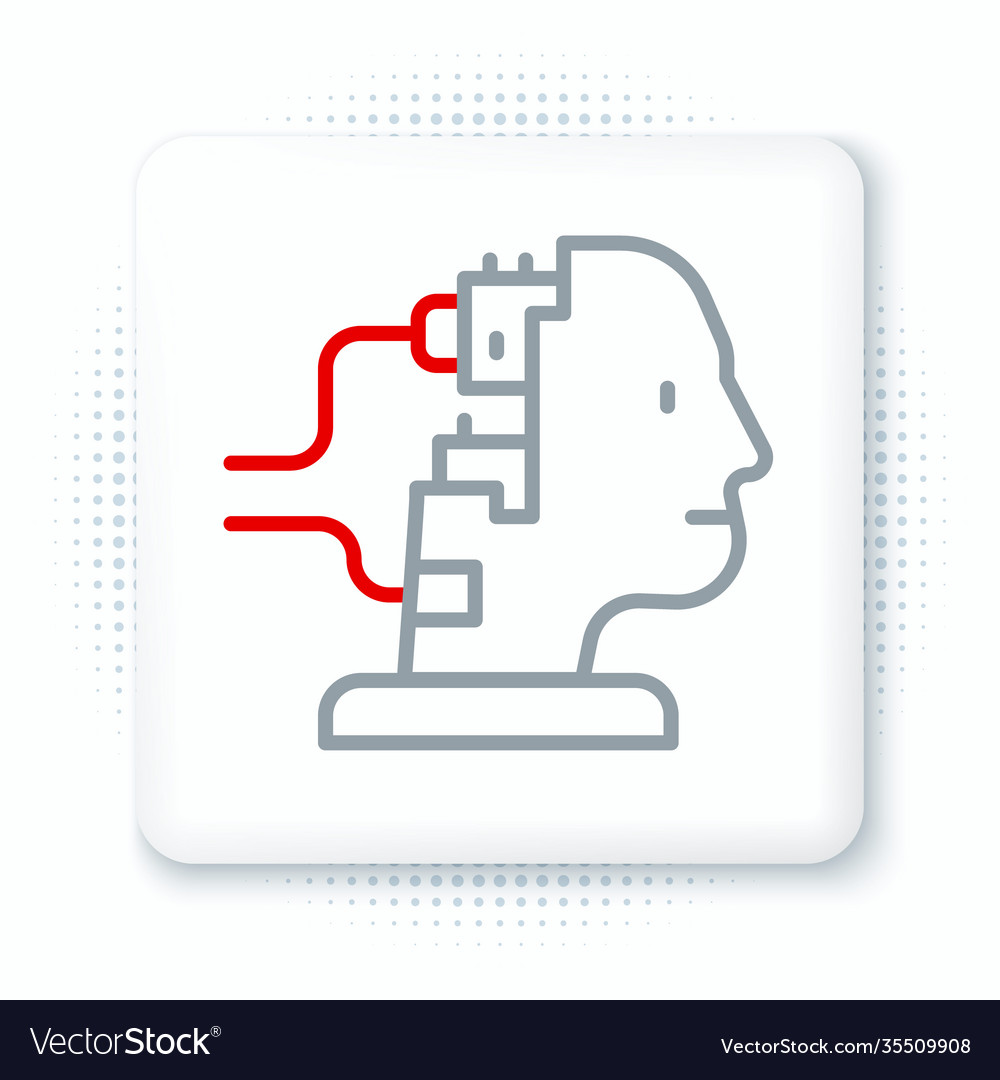 Line robot connected for maintenance icon isolated vector image Line robot connected for maintenance icon isolated