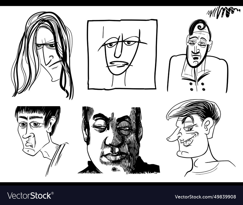 People caricatures or drawings artistic cartoon Vector Image