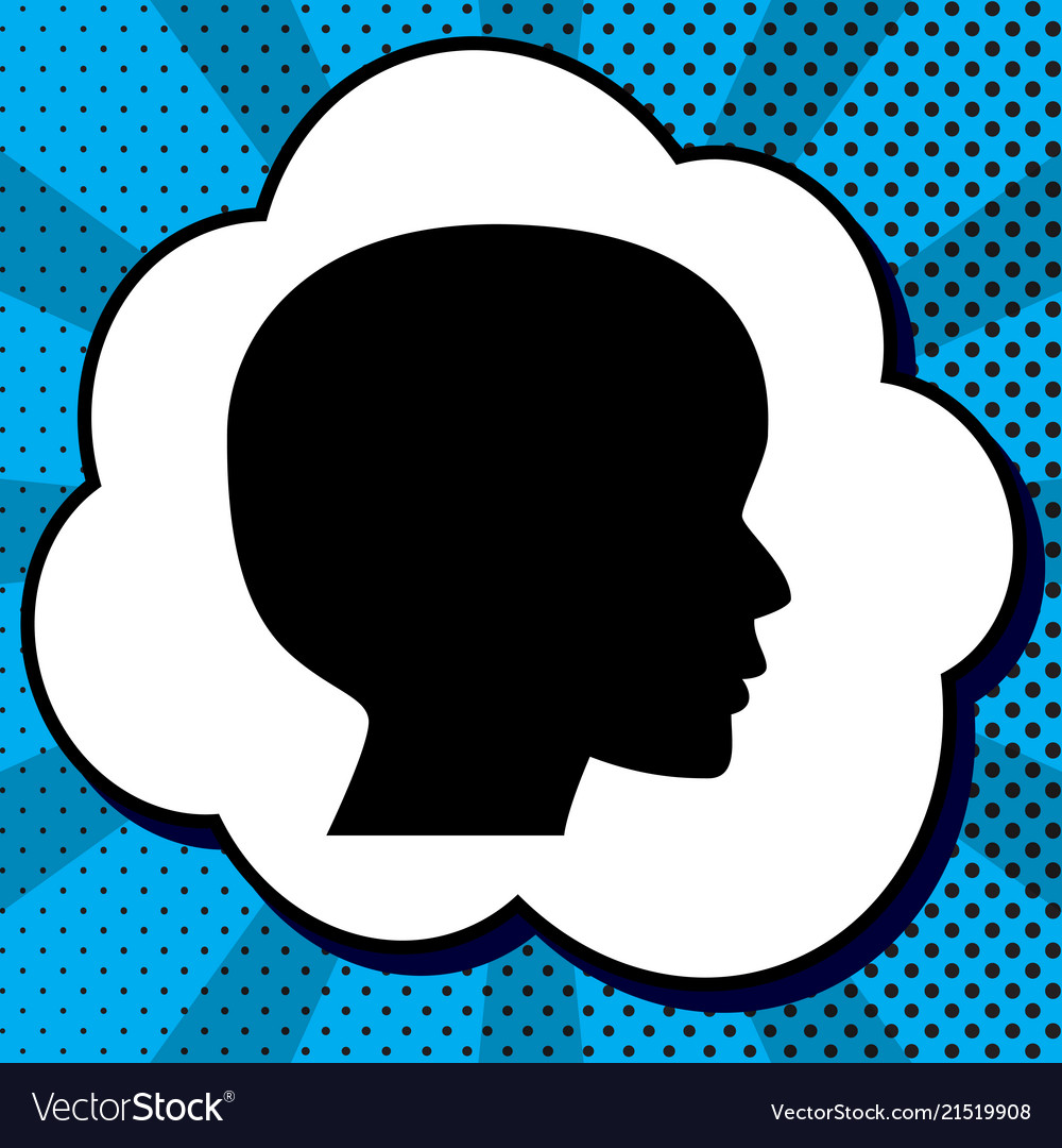 People head sign black icon in bubble Royalty Free Vector